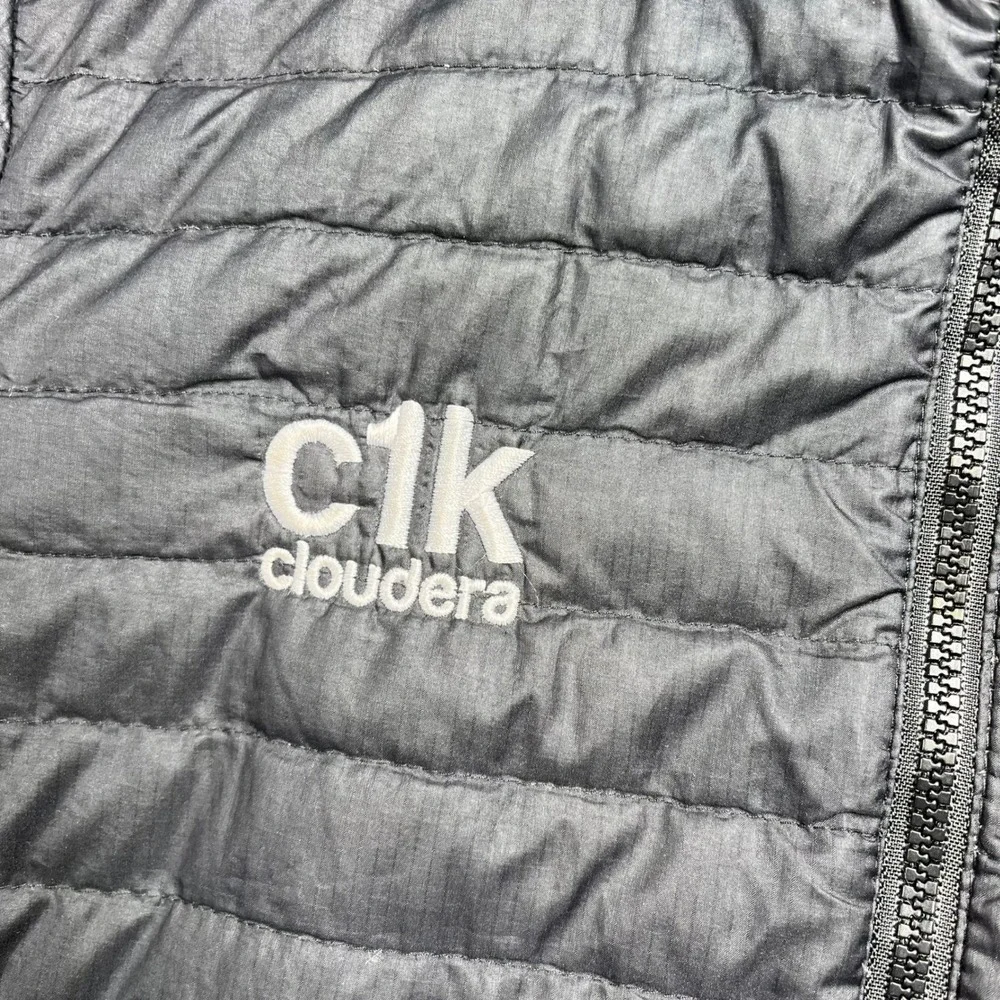 Patagonia Down Sweater Jacket Women's Medium Black Puffer Full Zip Cloudera Logo - Picture 3 of 14